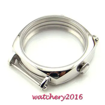 

44mm 316L stainless steel Watch CASE fit eta 6498 6497 ST3600 Movement