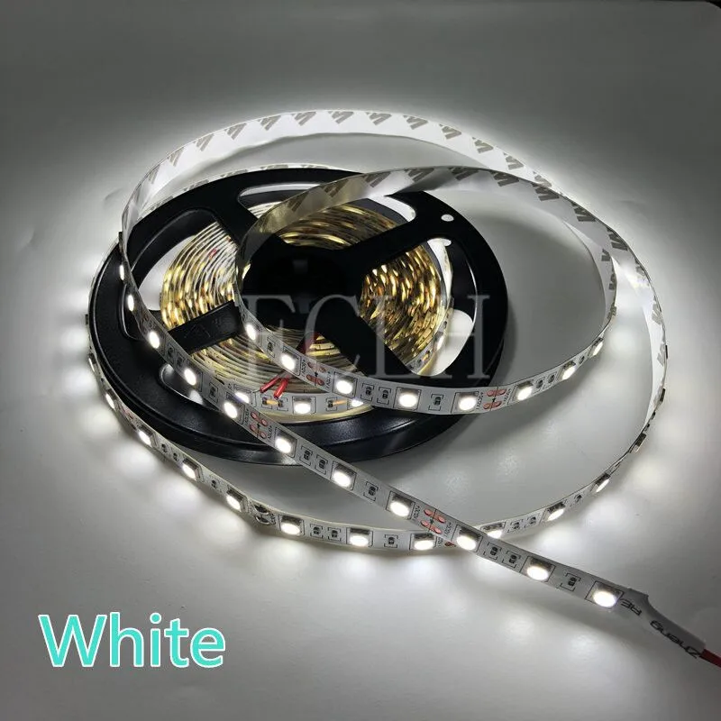 5 м RGB led ленточный светильник 12 В 2835 5050 5630 Теплый Холодный белый RGB 300 светодиодный SMD ленточный светильник для потолочной прилавки шкаф не водонепроницаемый