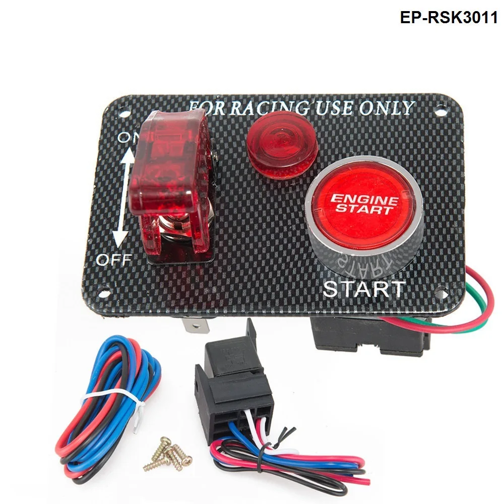 8 Hole Real Carbon Fiber Panel w// 8 LED Toggle Switches and Covers Green /& Red
