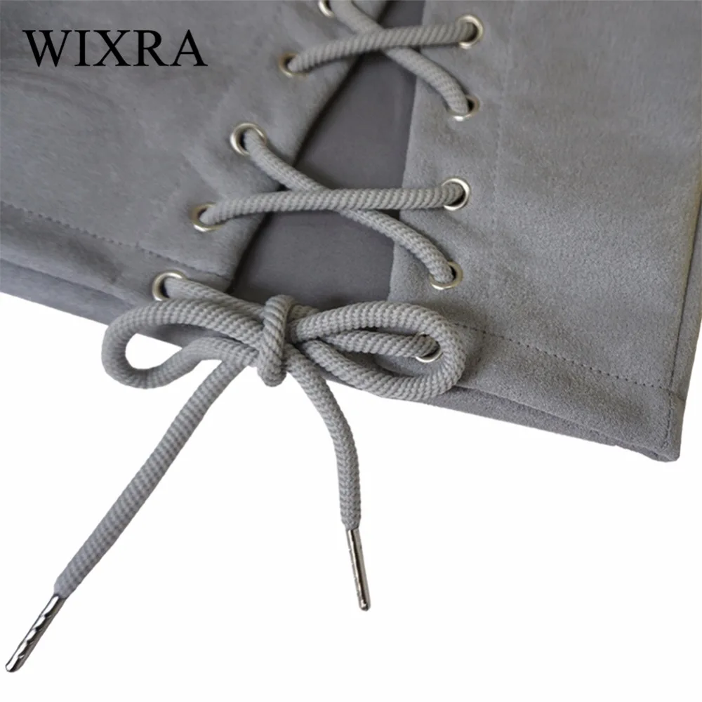 Wixra 2017 осень зима женские модные пикантные Кружево наглухо замши Юбки для женщин