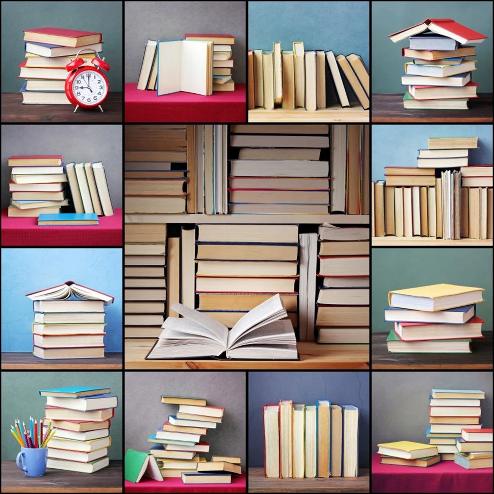 

Laeacco Bookshelf Photography Backdrops Books Bachelor Scene Study Wall Decorate Photographic Backgrounds Props For Photo Studio