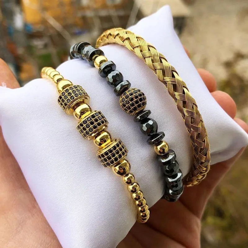 2020 New Design Pave CZ Charm Bracelet Men Adjustable Braided Macrame Bead Bangle For Jewelry Gift | Украшения и аксессуары