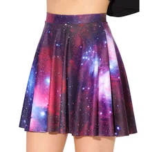Новинка, женские сексуальные юбки, Женская Галактическая фиолетовая юбка-Скейтер, выше колена, Saia, Прямая поставка