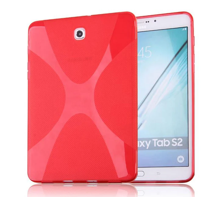 X Line Мягкий силиконовый чехол ТПУ полупрозрачный гелевый Чехол противоскользящая кожа для samsung Galaxy Tab S2 8,0 T710 T715 T715C T713 T719 - Цвет: Red