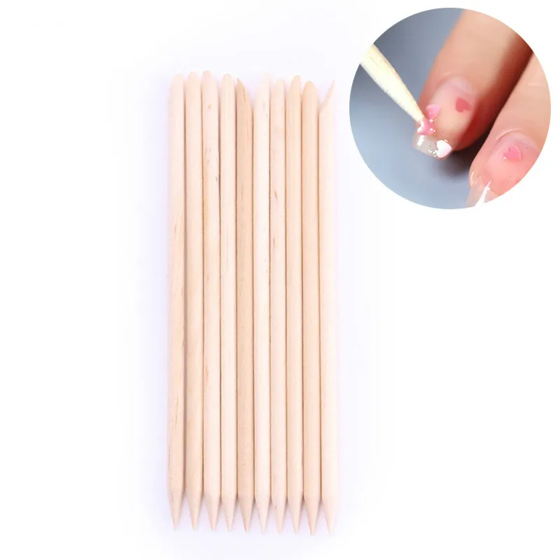 5pc Nail Art Wood Sticks Cleaning Nail Polish Cuticle Pusher Remover