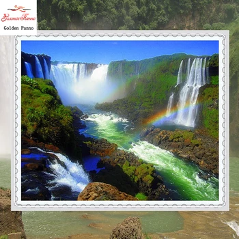 

Golden panno,5D,DIY Diamond Embroidery,Diamond Painting,Cross Stitch,Full,square,3D,Diamond,scenic,Needlework,waterfall 27S