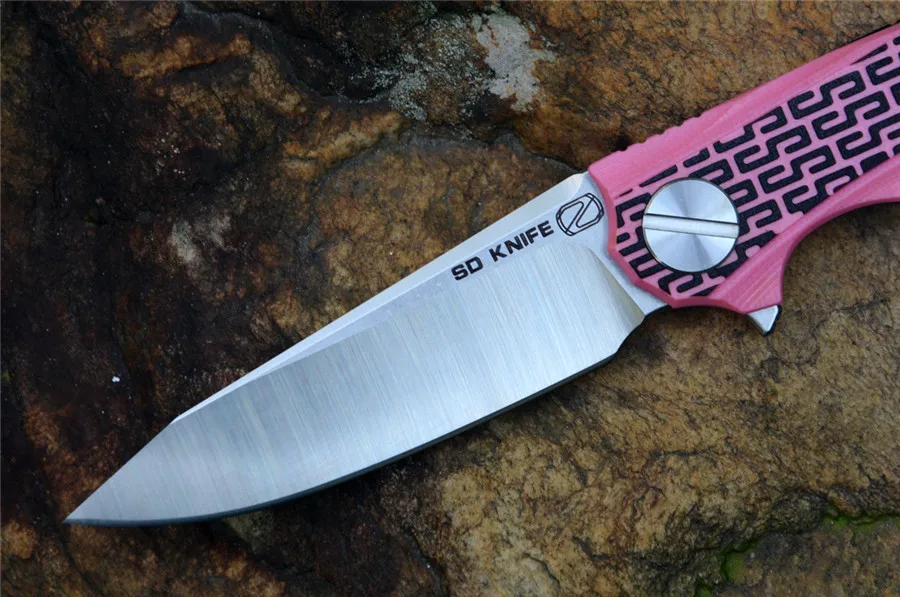 Карманный нож STEDEMON SO BG01 12C27 лезвие черный розовый нефрит оранжевый G10 Ручка складной охотничий нож с зажимом для наружного применения