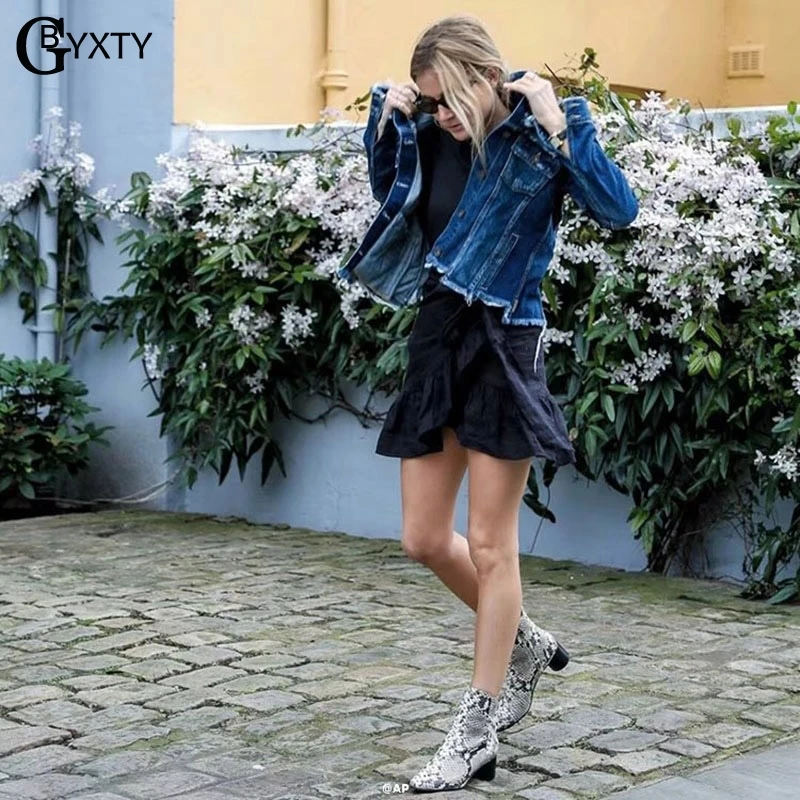 Женская куртка бомбер GBYXTY облегающая винтажная джинсовая с кисточками 2019|cropped denim