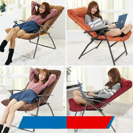 Lazy sofa folding chair office computer chair outdoor leisure chair large bearing capacity with a foot section free shipping