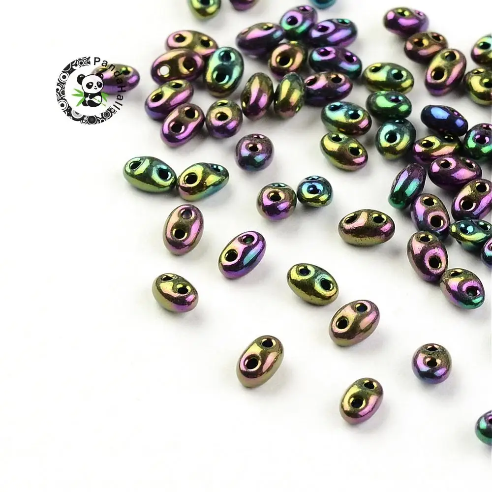 Perles de rocaille 4mm 20g multicolore trou argenté