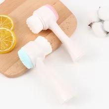 Двухстороннее Силиконовое очищающее средство для лица портативная 3D кисть для очистки дица очищающее лицо массажное моющее средство инструмент для ухода за кожей