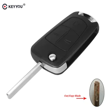 

KEYYOU Flip Car Remote key shell For Vauxhall Opel Astra Zafira Frontera Omega Vectra HU100 Blade key Case Cut Blade