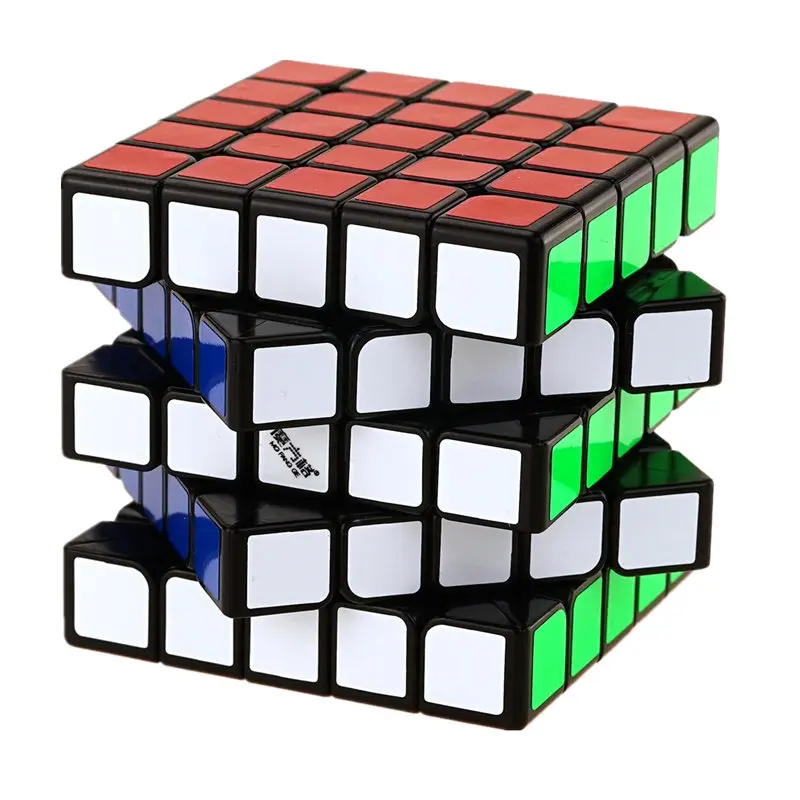Cubos de Competição Qiyi Mofangge Wushuang Cubo Mágico Velocidade Quebra-cabeça 5x5 Brinquedos Wca Championsh Quadrado Plástico Preto Strickerless 5x5x5 6 championsh quadrado plástico preto strickerless