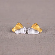 Новинка S925 стерлингов Серебряные ювелирные изделия любовь ног носком Серьги для Для женщин женские Серьги высокое качество