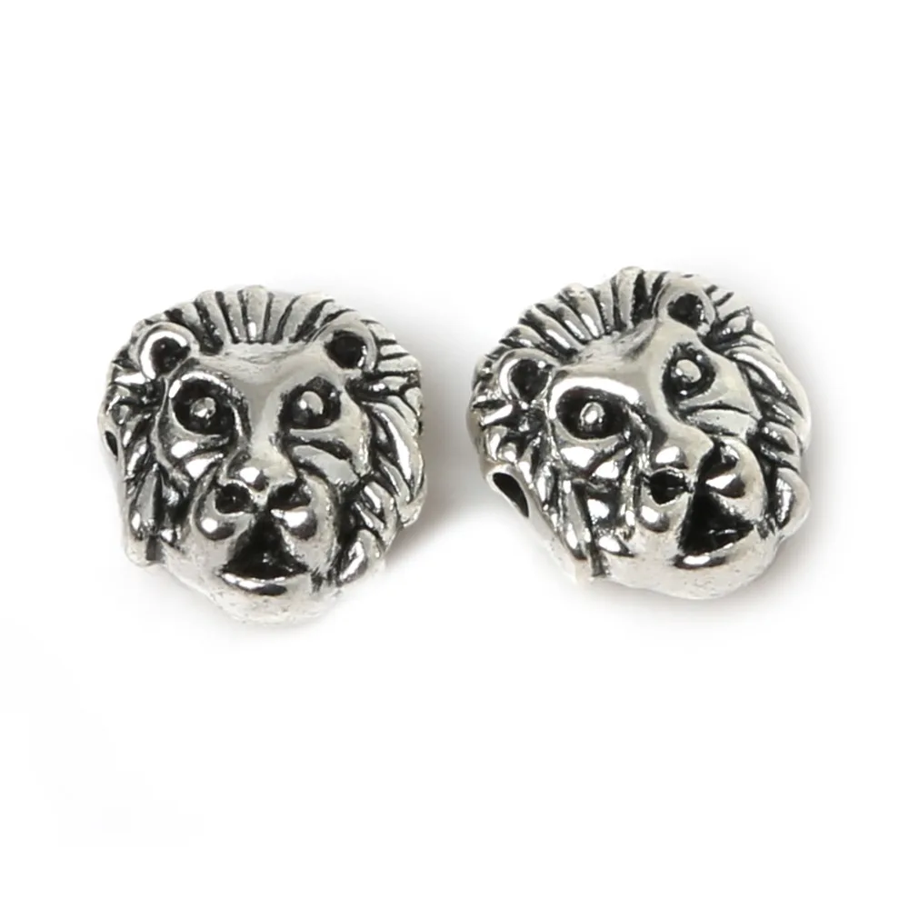 Лидер продаж бусины подвески в виде головы льва 10 шт./лот античные форме золотого