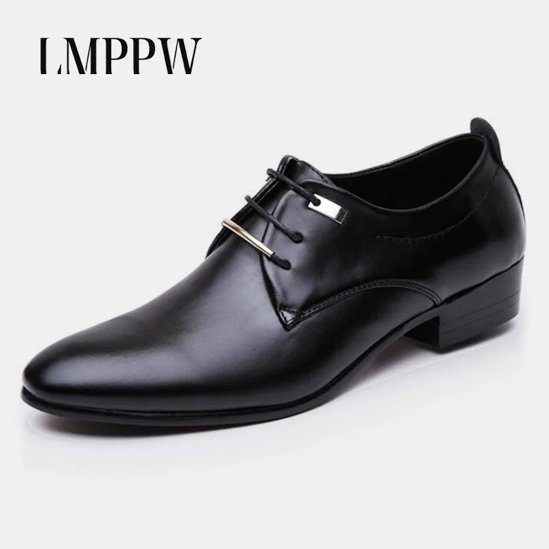 

Black Brown Men Flats Formal Men Leather Shoes Pointed Toe Oxford Shoes Business Casual Men Brogue Shoes Breathable Footwear 2.5