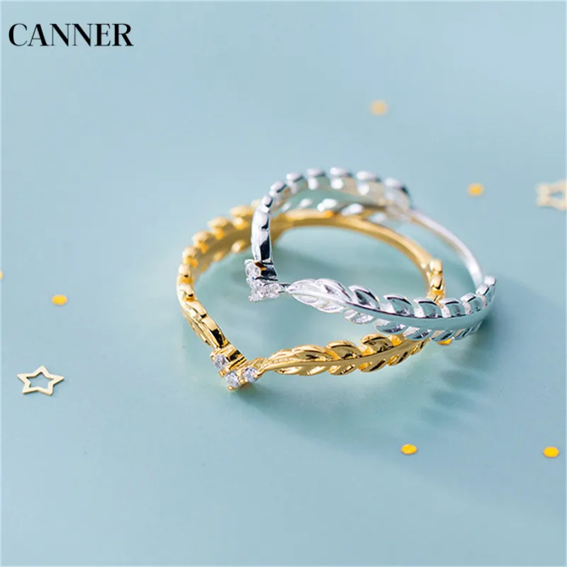 Canner 925 пробы серебряные кольца золотые в виде пшеницы для женщин символ мира