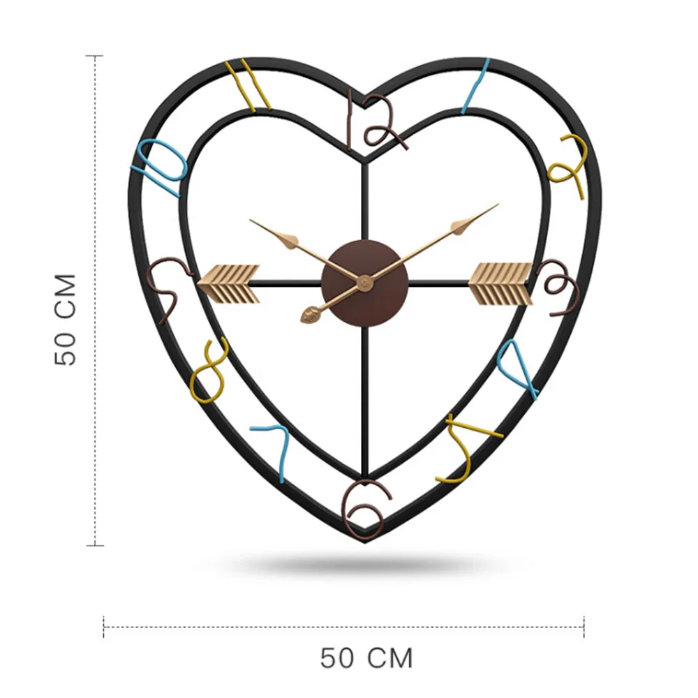 Креативные бесшумные настенные часы современный дизайн часы для домашнего декора подарок офис Европейский стиль подвесной в форме сердца настенные часы - Цвет: C
