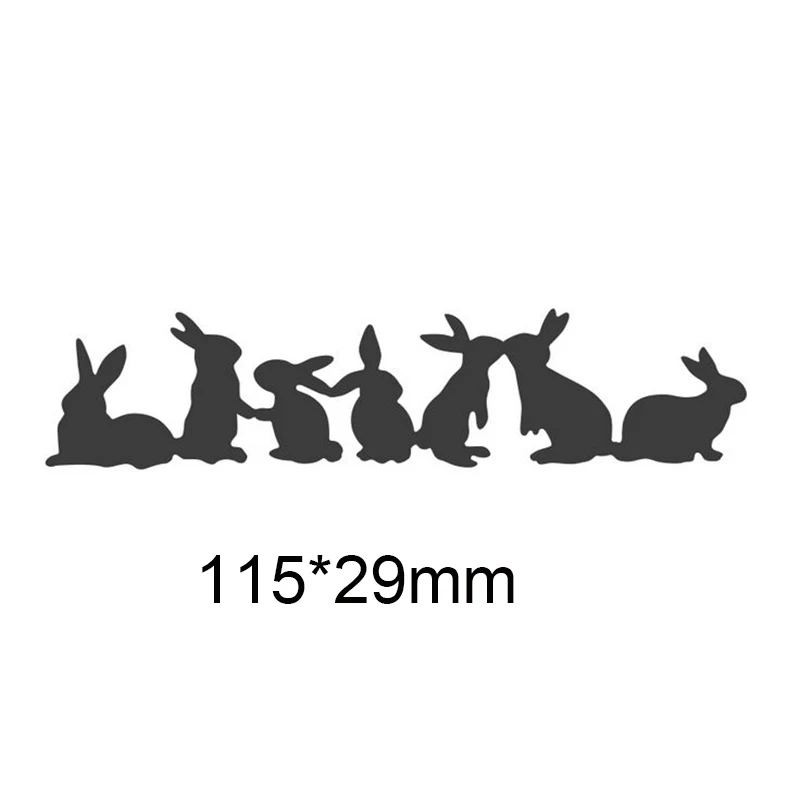 Easter Bunny Metal Cutting Dies Stencil For DIY Scrapbooking Decorative Embossing Suit Paper Card Die Cutting Template Handmade - Цвет: Rabbit family