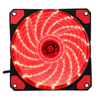 

15 Lights LED PC Computer Chassis Fan Case Heatsink Cooler Cooling Fan DC 12V 4P 120*120*25mm red