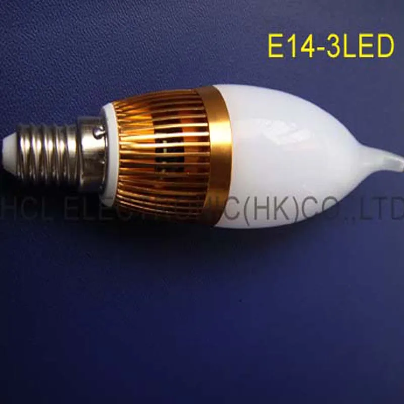 Высокое качество 3x1 Вт горит свеча, E14 3 Вт светодиодные лампы, e14 светодиодные лампы кристалла 20 шт./лот
