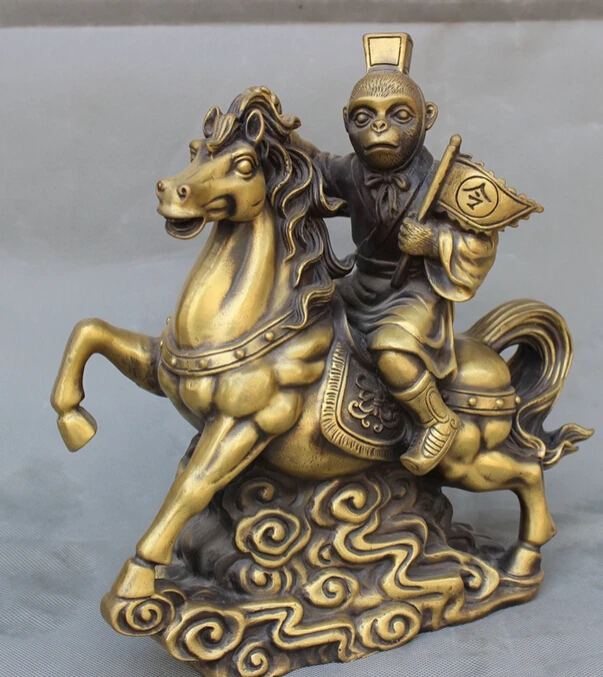 SCY песни voge gem S2868 12 "Китайский Бронзовый Год Зодиака Monkey King Ездить Статуя Коня на