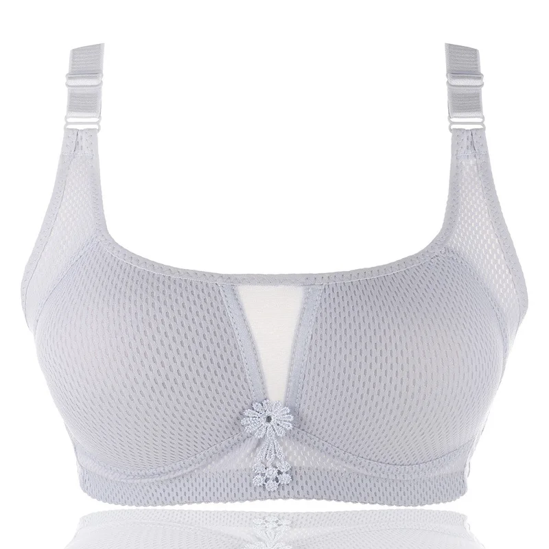  Women's large size bra thin section underwear fashion bra no steel ring cotton bra seamless breatha