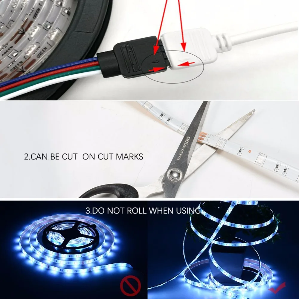 Necen 5V Светодиодная лента 5050 RGB с 20 контроллером клавиатуры ТВ