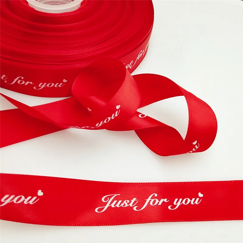 25 мм* 5 м только для вас напечатанная резинка из полиэстера для свадьбы День рождения Декор DIY Мишка бант ленты для поделок Упаковка для подарков - Цвет: 6
