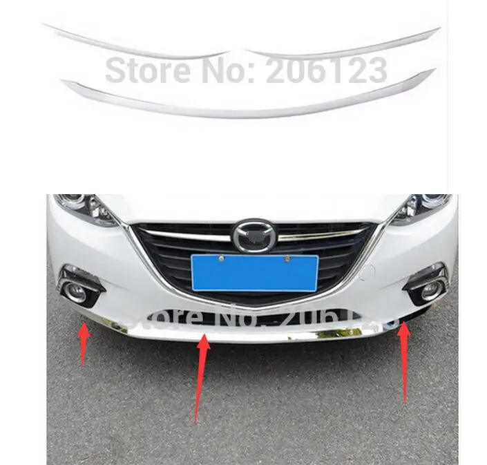 

Car Accessories Front rear Grille Around Trim Racing Grills Front bumper trim Fit For MAZDA 3 AXELA 2014 Chrome 3 pc