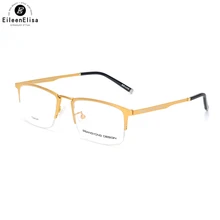 Фотография EE Men Eyeglasses Frame Retro Gold Frame Glasses Optical Designer Myopia Brand Clear Glasses Frame Prescription Eyewear