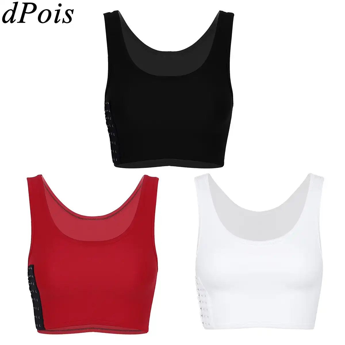 Women Super Flat Chest Binder Short Corset Bras Breathable Buckle