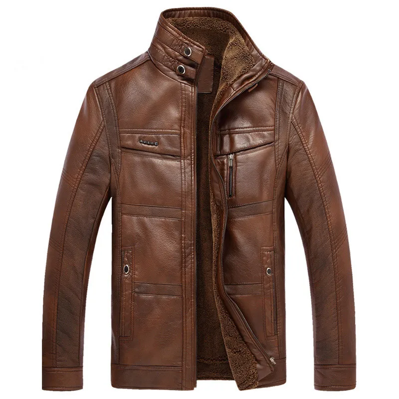 Прямая поставка кожаная мужская Куртка jaqueta de couro masculina Мужское пальто из толстой