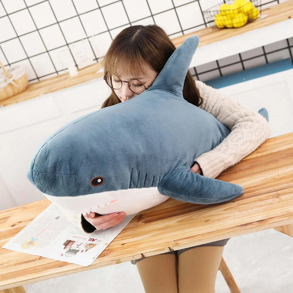 

2019 hot Sharks Cute Animals Pillow Plush toys soft dolls Kawaii Stuffed birthday gifts kids present baby Sleeping toy 80/100cm