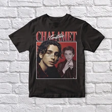 Timothee Chalamet 90s Винтаж унисекс черная футболка мужская футболка