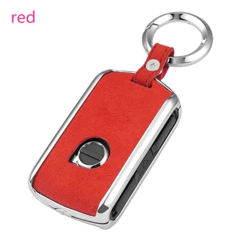 

Key Fob Remote Cover Genuine Leather Galvanized Alloy for VOLVO XC90 S90L 2016 2017 XC60 2018 Car Keychain Accessories