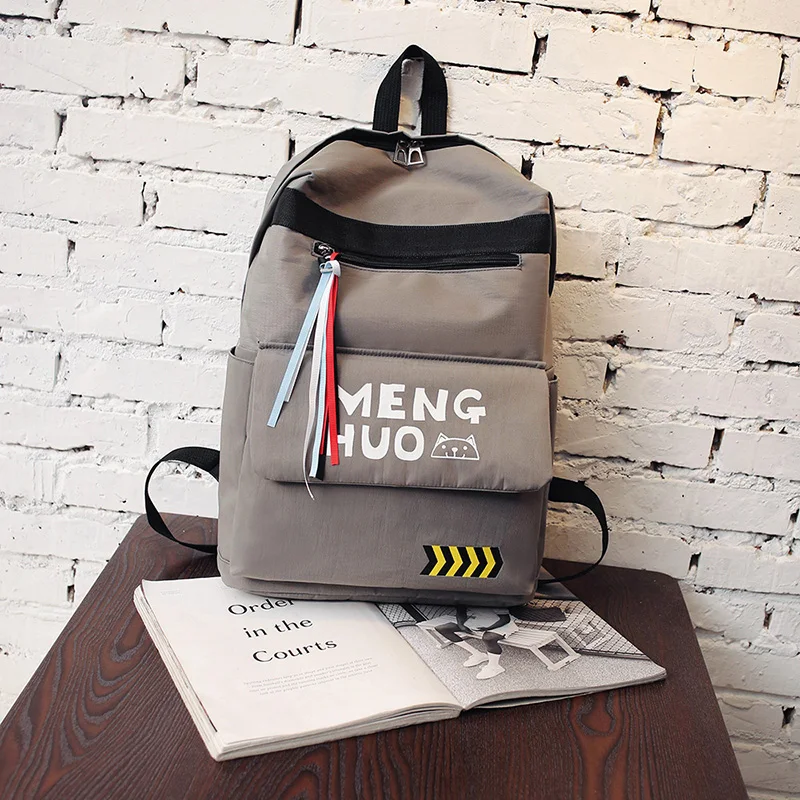 Menghuo 2017 Fashion High Quality Tassel Ribbon Women Bakcpack School Bag for Girls Boys Men Backpack sac a dos femme Mochilas (52)