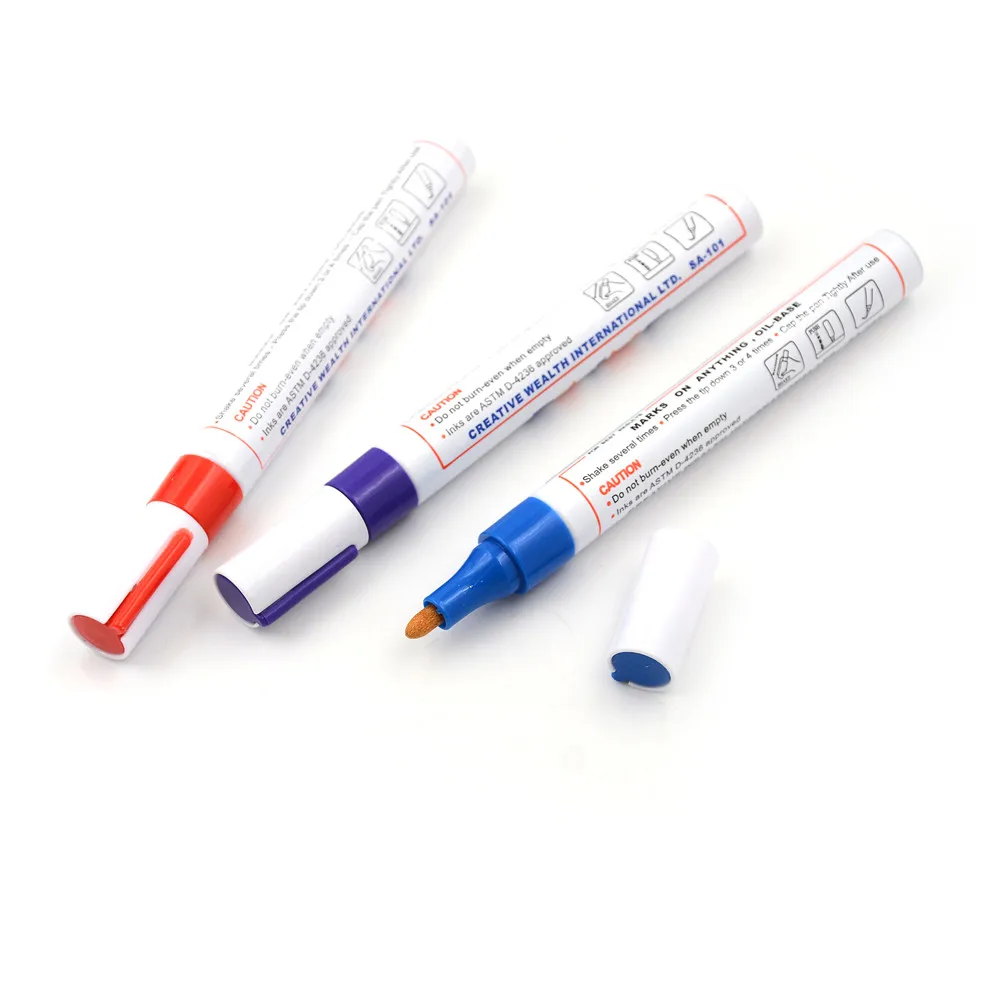 1PC Colorful Universal Waterproof Permanent Paint Marker Pen 10 Colors Marking Pen Tire Metal Surface Repair Paint Pens