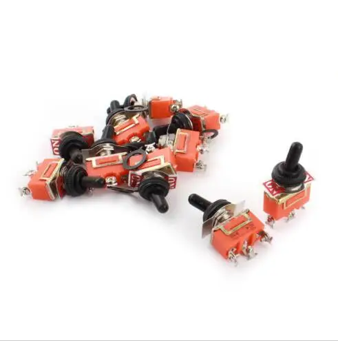 

10Pcs AC 250V 15A SPDT 2 Position Self Locking Toggle Switch w Rocker Cover