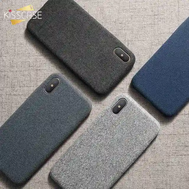 Special Price KISSCASE Fashion Cloth Patterned Case For iPhone 6s 7 8 Plus Simple Vintage Business Case For iPhone X XR XS Max Cover Capinhas 