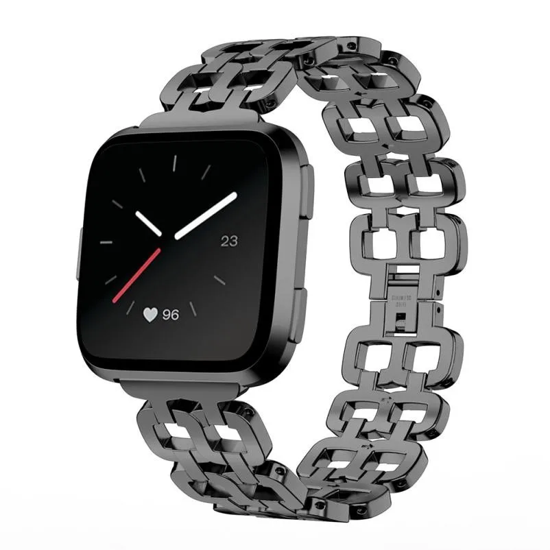 Модные роскошные умные часы замена ремешок из нержавеющей стали Браслет для Fitbit Versa
