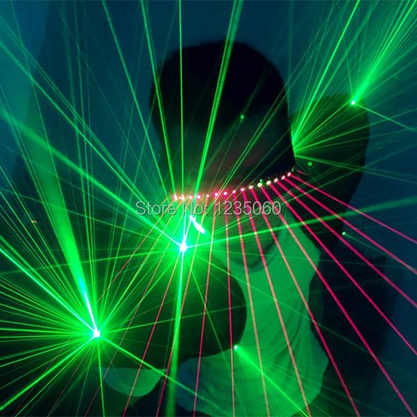 Модный Зеленый костюм Laserman жилет со светодиодами светящийся красные лазерные
