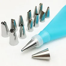 16 шт./компл. силиконовые глазурные трубопроводы c ream кондитерский мешок из нержавеющей стали сопло Кондитерские наконечники C onverter DIY c ake D ecorating инструмент 80