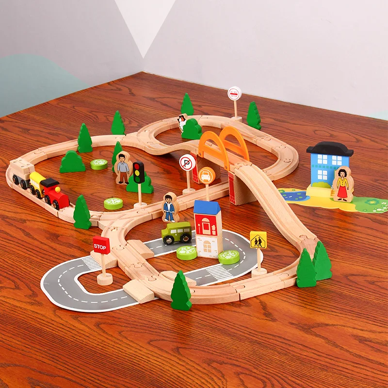 wooden car track table