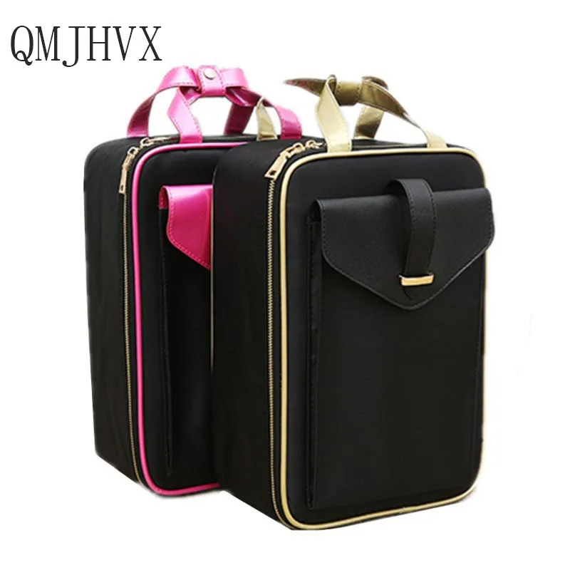 

New Year 2018 Professional Travel Lady Makeup Large Capacity Cosmetic Bag storage makeup organizer casket jewelry box gift