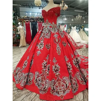 

ANGEL NOVIAS Long Ball Gown Arabic Princess Wedding Dresses 2020 Luxury Royal Train vestidos de novia 2020