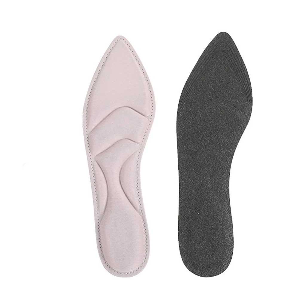 1 парные стельки Удобная подушка практичная обувь массажные мягкие высокие вставки под пятки плоская подошва прочная 4D губка супинатор - Цвет: Розовый