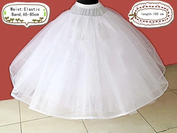 

Simple White Tiered Tulle Petticoat Wedding Accessories Bridal Gown Dress Underskirt Crinoline Free shipping Vestido De Noiva
