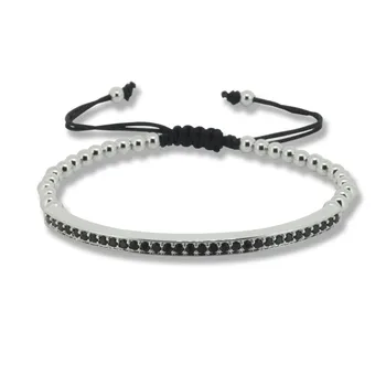 

Famous Brand Anil Arjandas Men Macrame Bracelets, Micro Pave CZ Copper Round Beads Briading Macrame Bracelet , Jewelry Gift