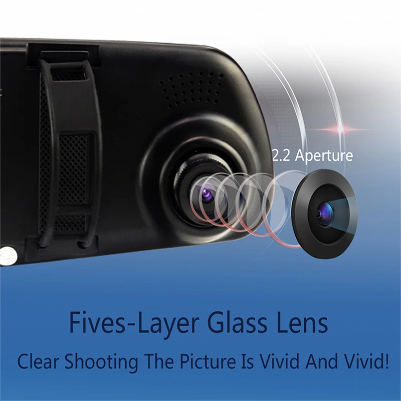 Car Dvr Dash Camera Mirror 4.3 Inch Digital Video Recorder Rear view Mirror Full HD 1080P Dashcam Dual Lens Auto Registrator (8)